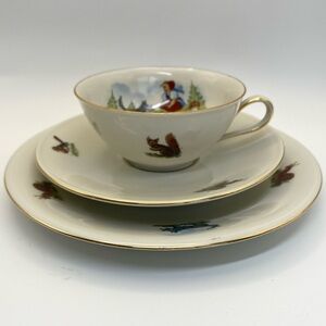 Vintage Little Red Riding Hood tea cup set Germany‎